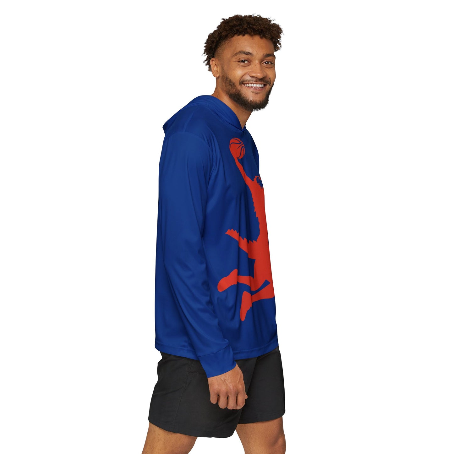 ChompMan Basketball (V6 / Blue) Men's Sports Warmup Hoodie (AOP)
