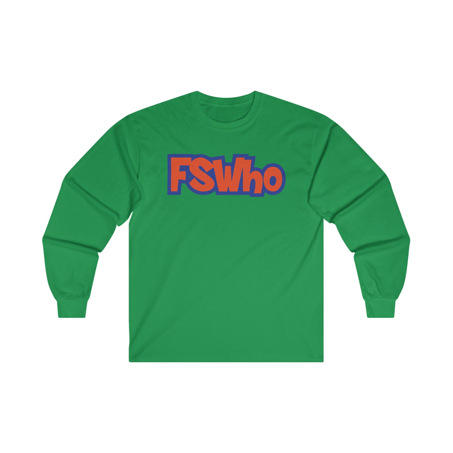 Ultra Cotton Long Sleeve Tee FSWho Orange Lettering