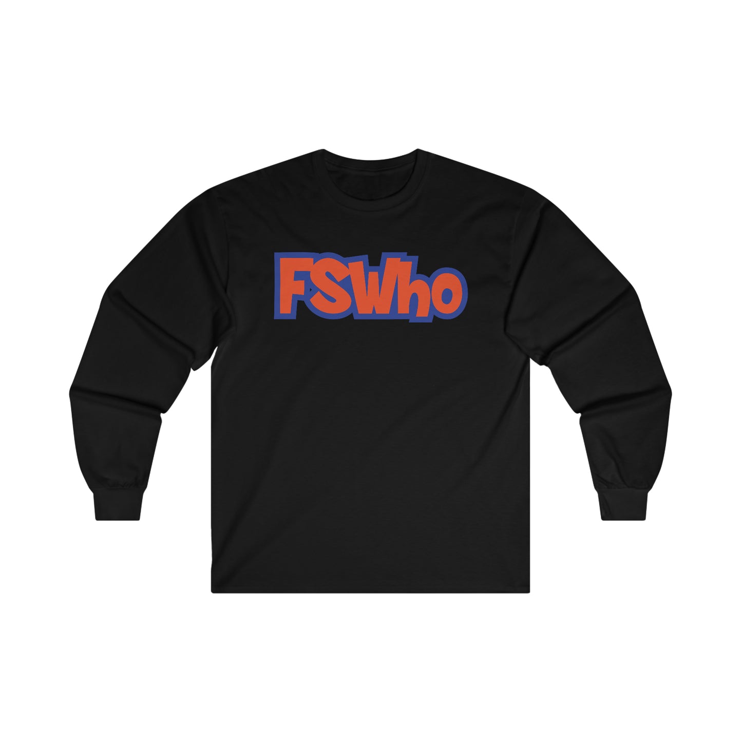 Ultra Cotton Long Sleeve Tee FSWho Orange Lettering