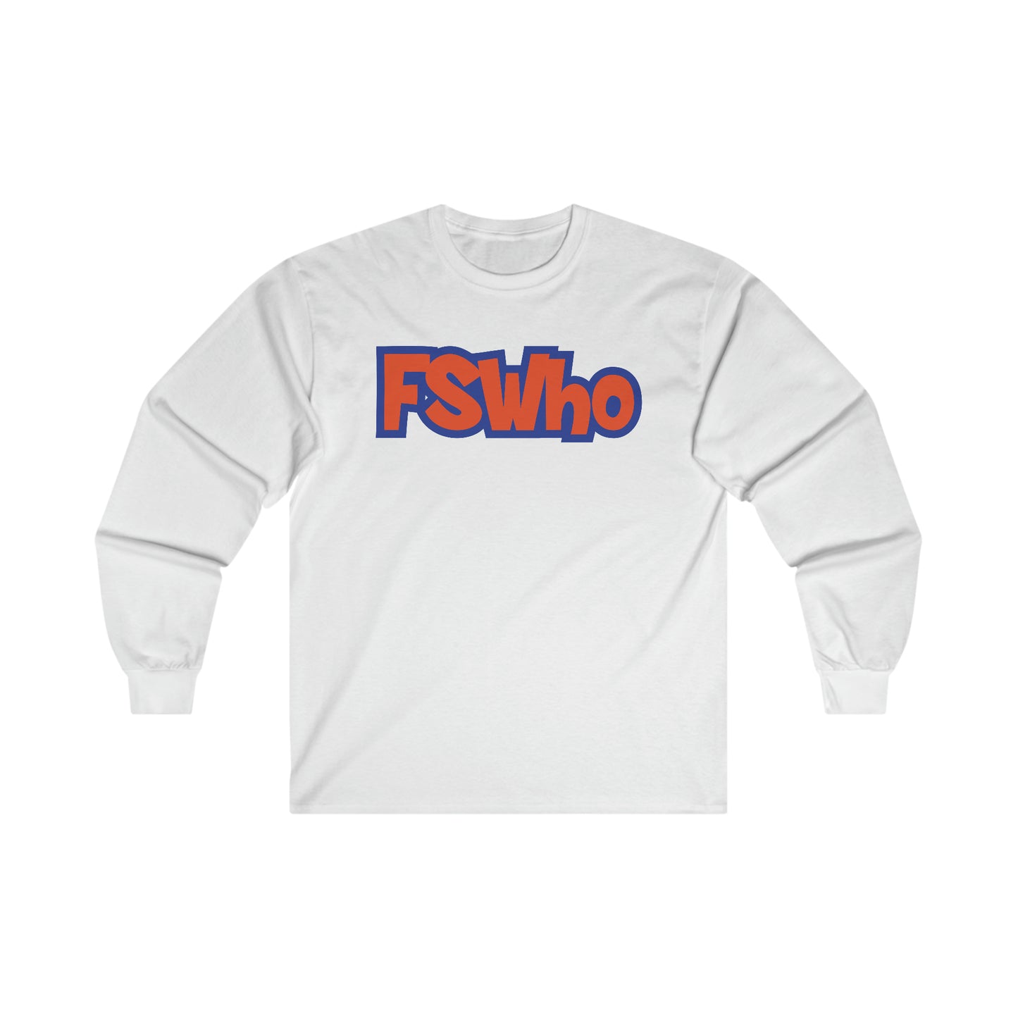 Ultra Cotton Long Sleeve Tee FSWho Orange Lettering