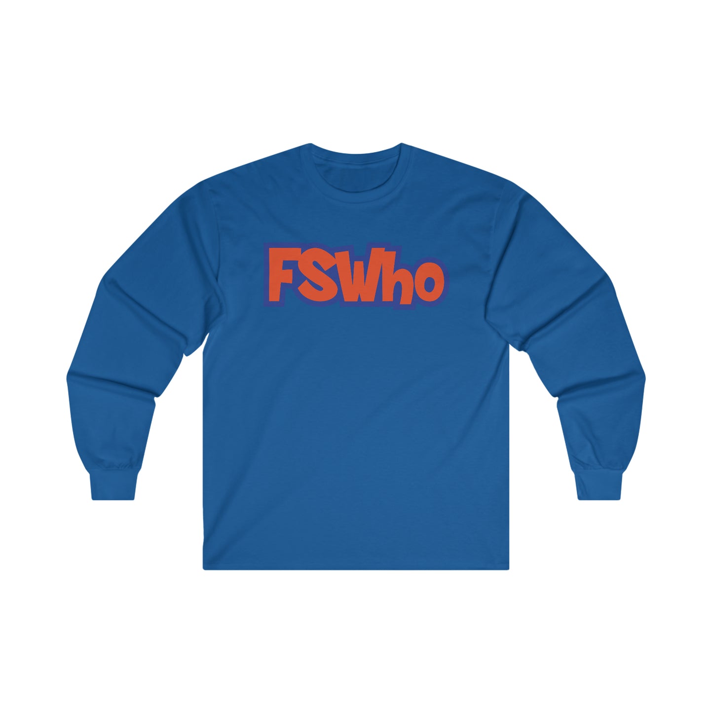 Ultra Cotton Long Sleeve Tee FSWho Orange Lettering
