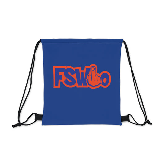 Outdoor Drawstring Bag FSWho w/ Orange Finger (Blue)