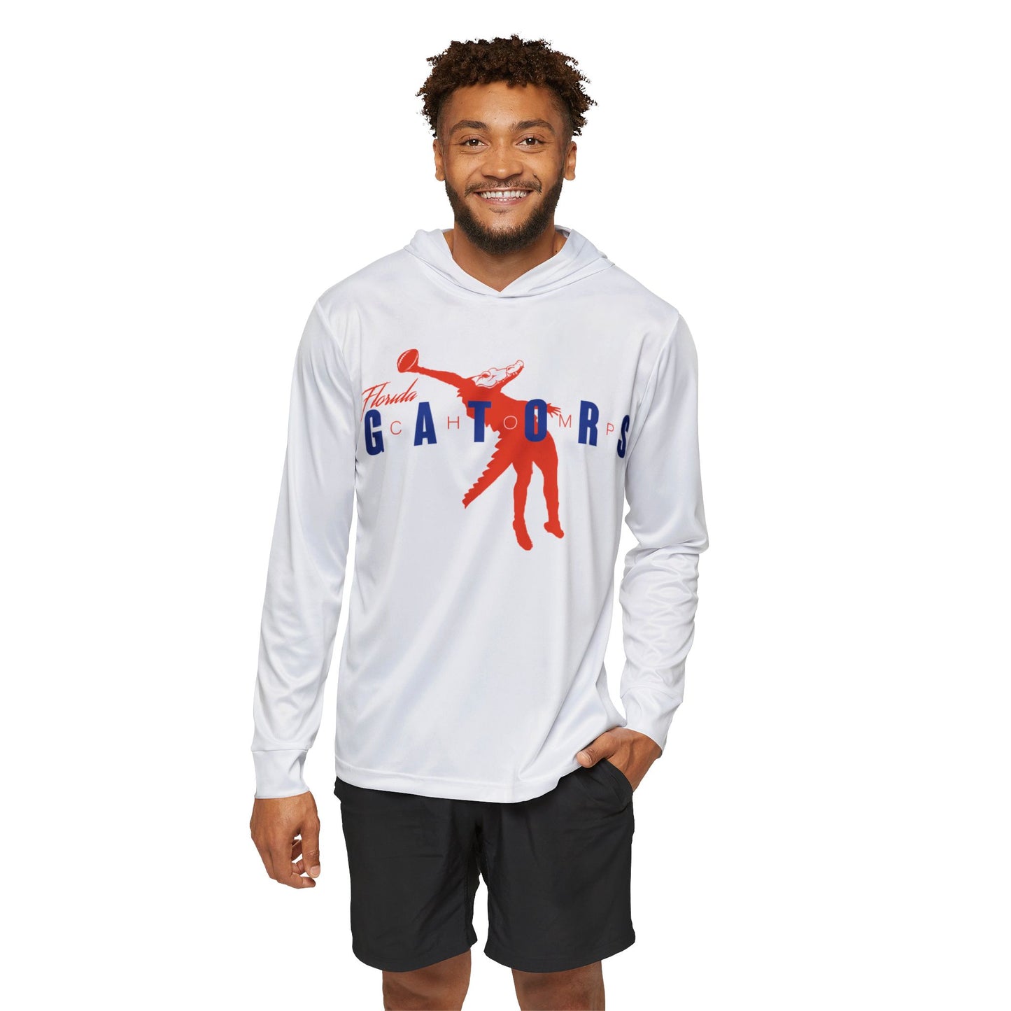 ChompMan Football (V2 / White) Men's Sports Warmup Hoodie (AOP)
