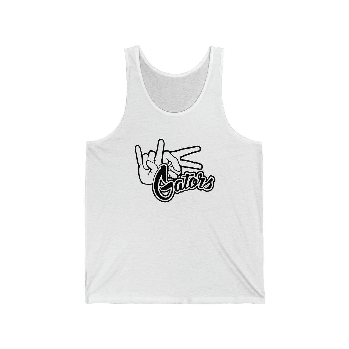 Unisex Jersey Tank UF (Rock On) Gators Hands (Black and White)