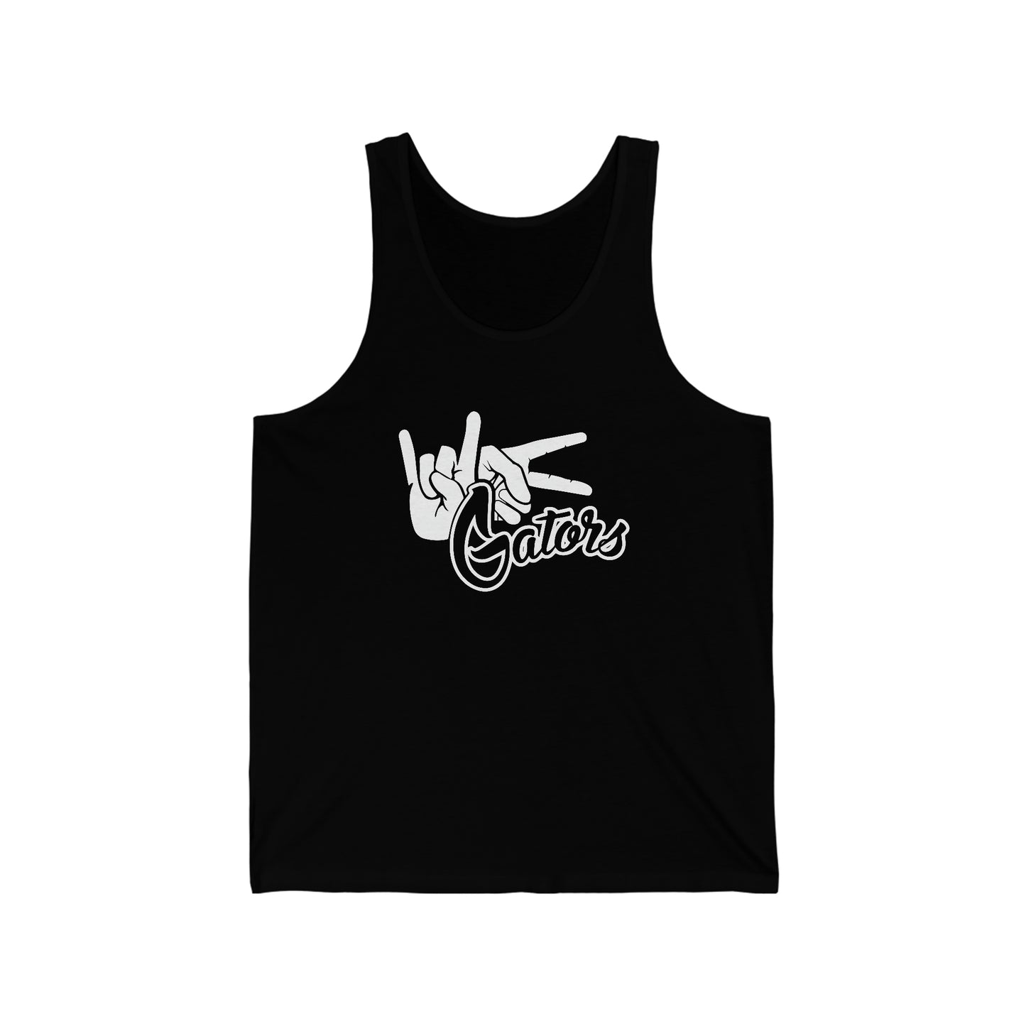 Unisex Jersey Tank UF (Rock On) Gators Hands (Black and White)