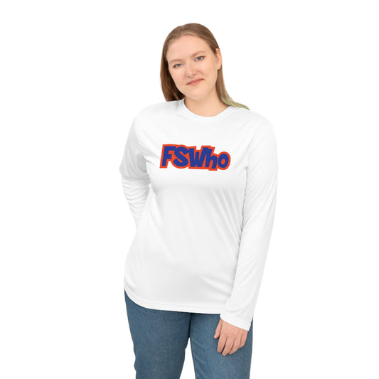 Unisex Performance Long Sleeve Shirt FSWho Blue Lettering