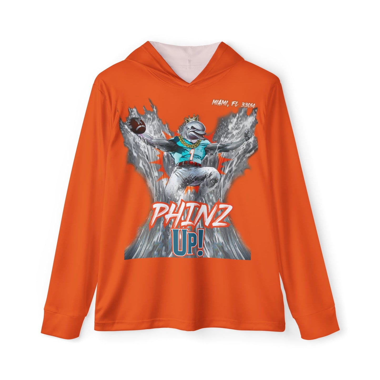 Phinz Up (V3 / Orange) Men's Sports Warmup Hoodie (AOP)