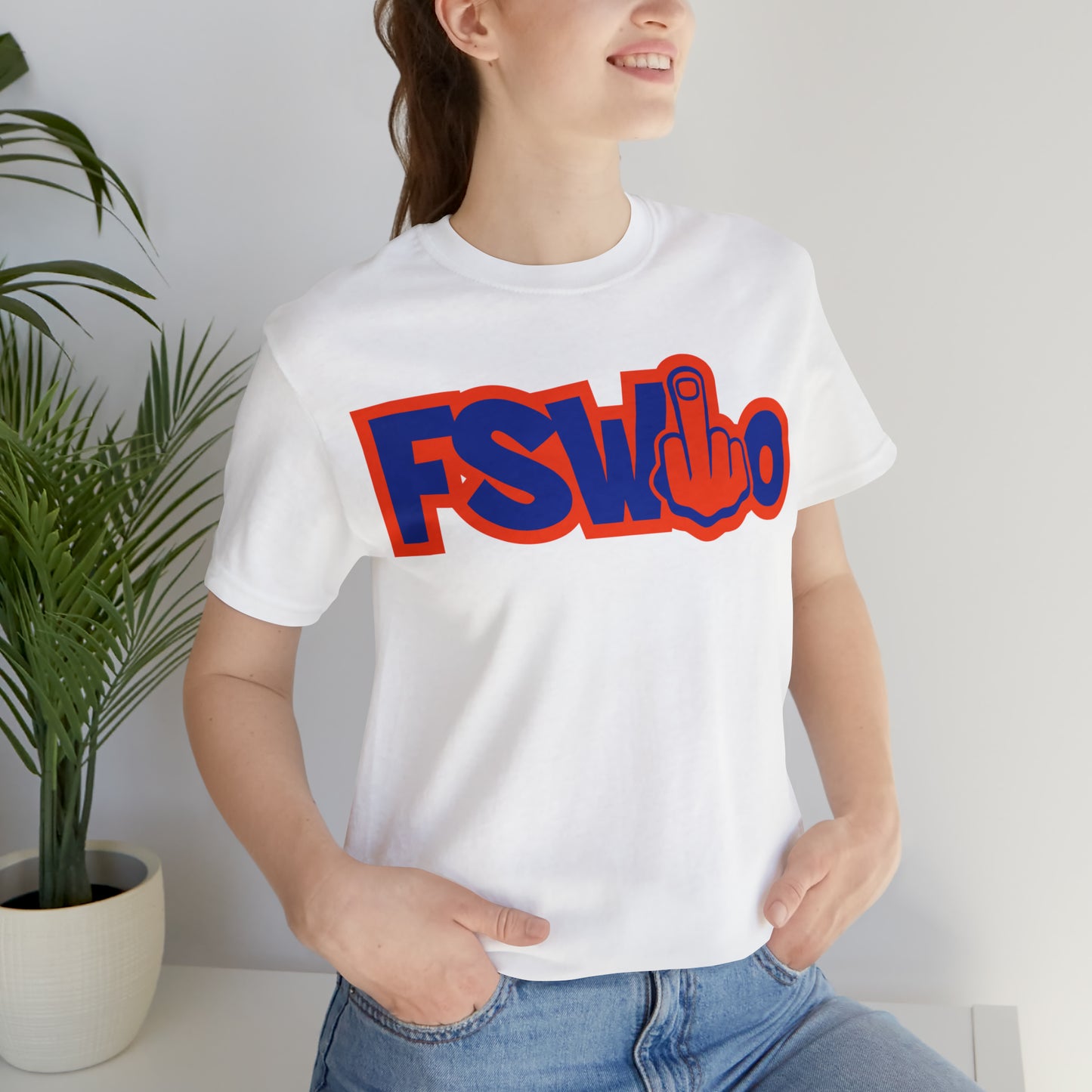 Unisex Jersey Short Sleeve Tee FSWho w/ Orange Finger