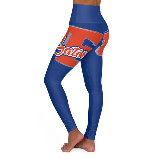 High Waisted Yoga Leggings (AOP) UF Gators Script