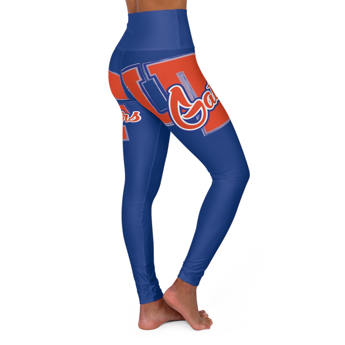 High Waisted Yoga Leggings (AOP) UF Gators Script