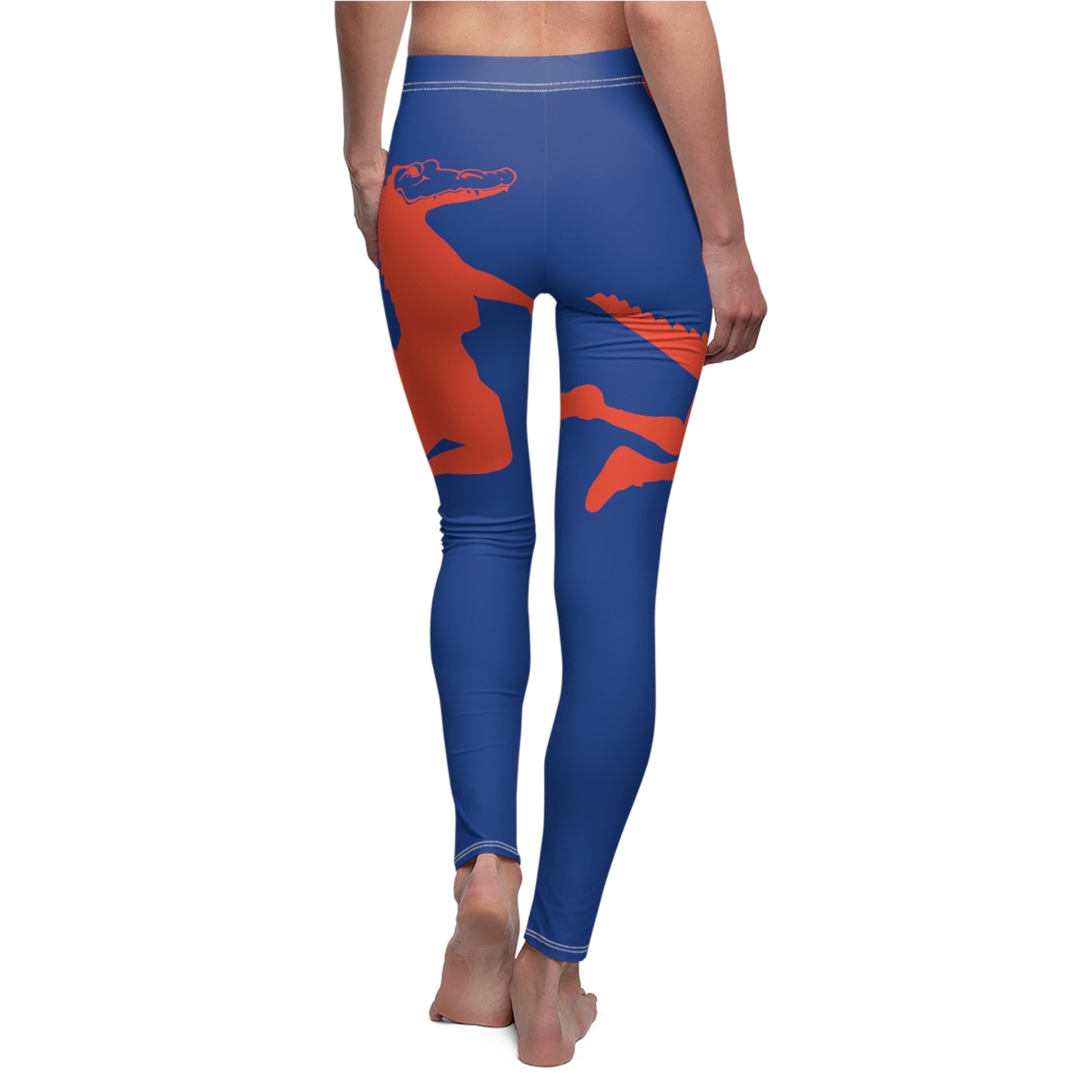 ChompMan Basketball (V6 / Blue) Women's Cut & Sew Casual Leggings (AOP)