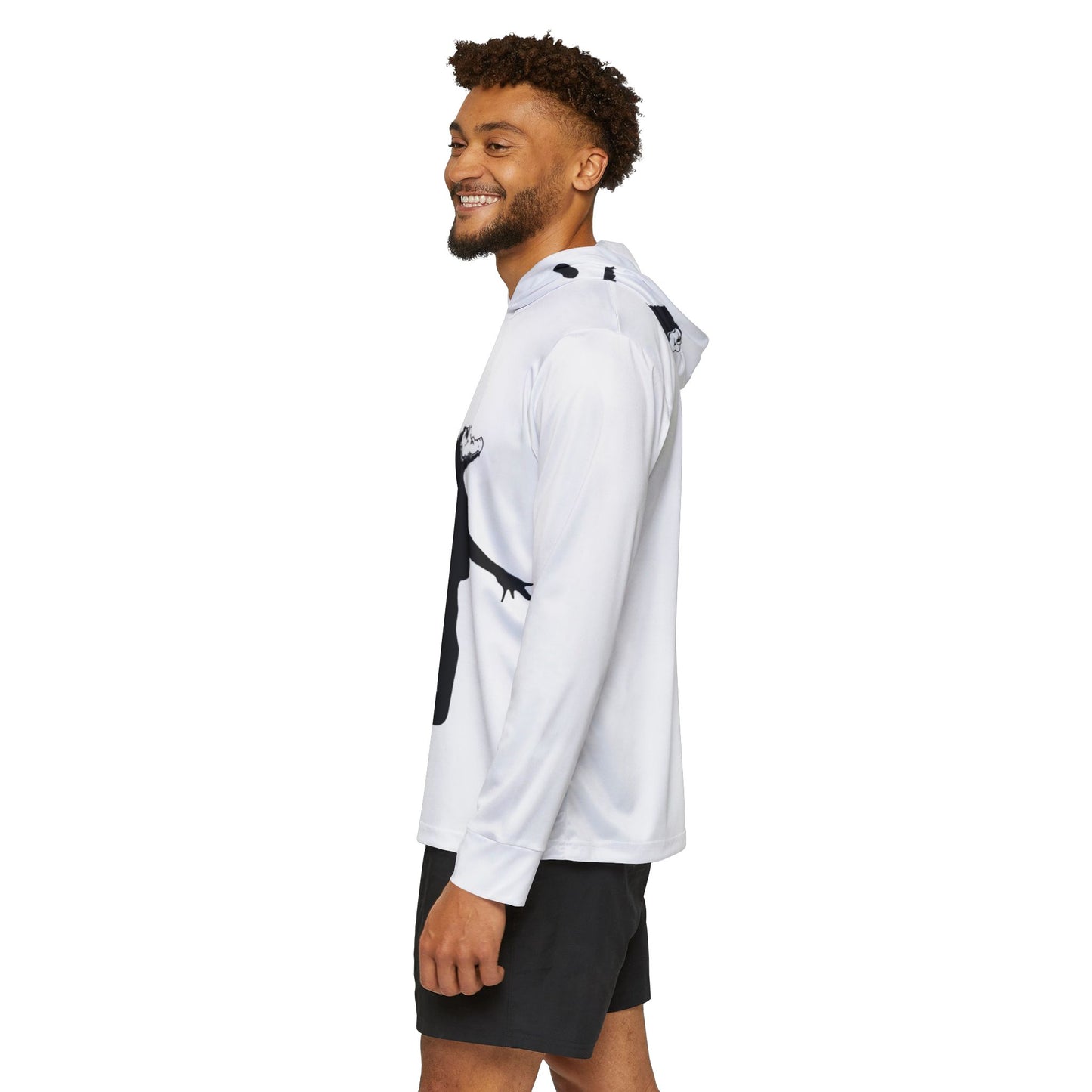 ChompMan Basketball (V8 / White) Men's Sports Warmup Hoodie (AOP)