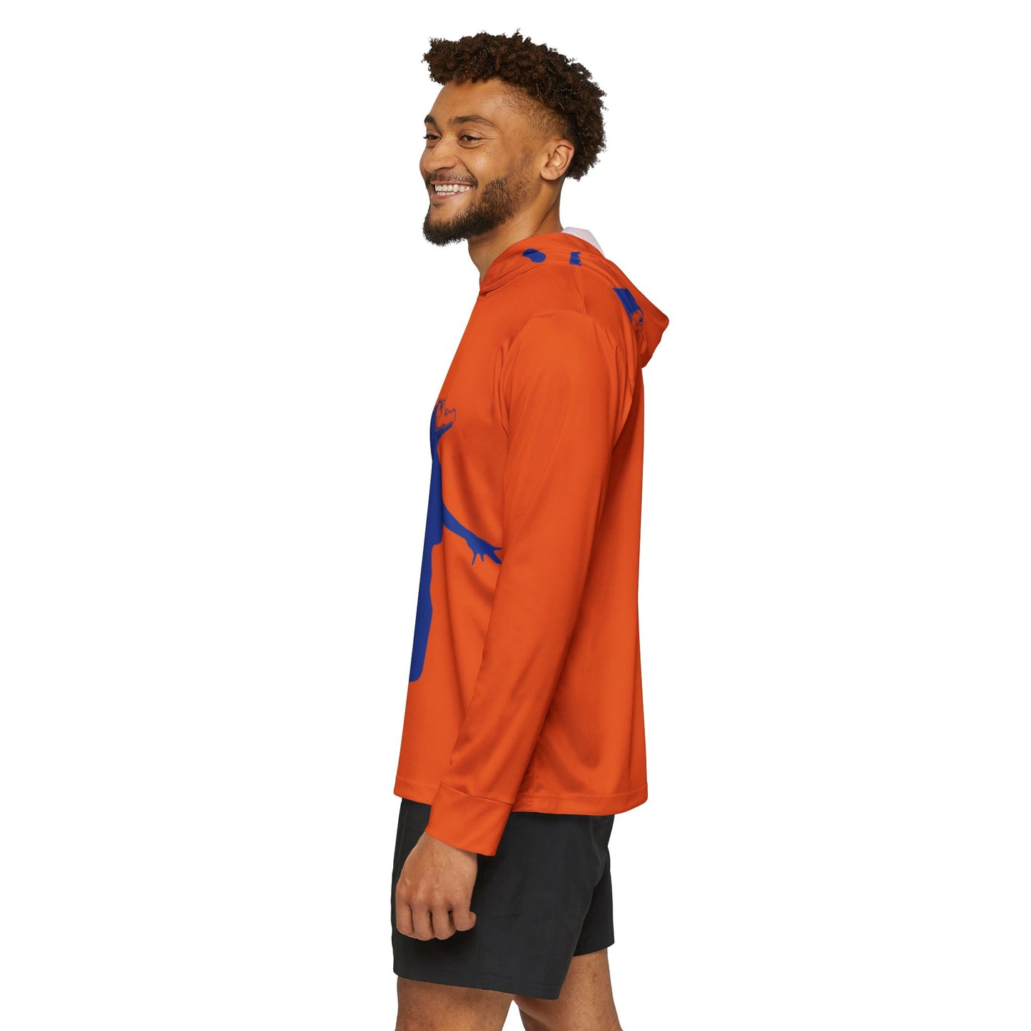 ChompMan Basketball (V5 / Orange) Men's Sports Warmup Hoodie (AOP)