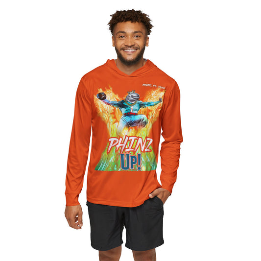 Phinz Up (V2 / Orange) Men's Sports Warmup Hoodie (AOP)