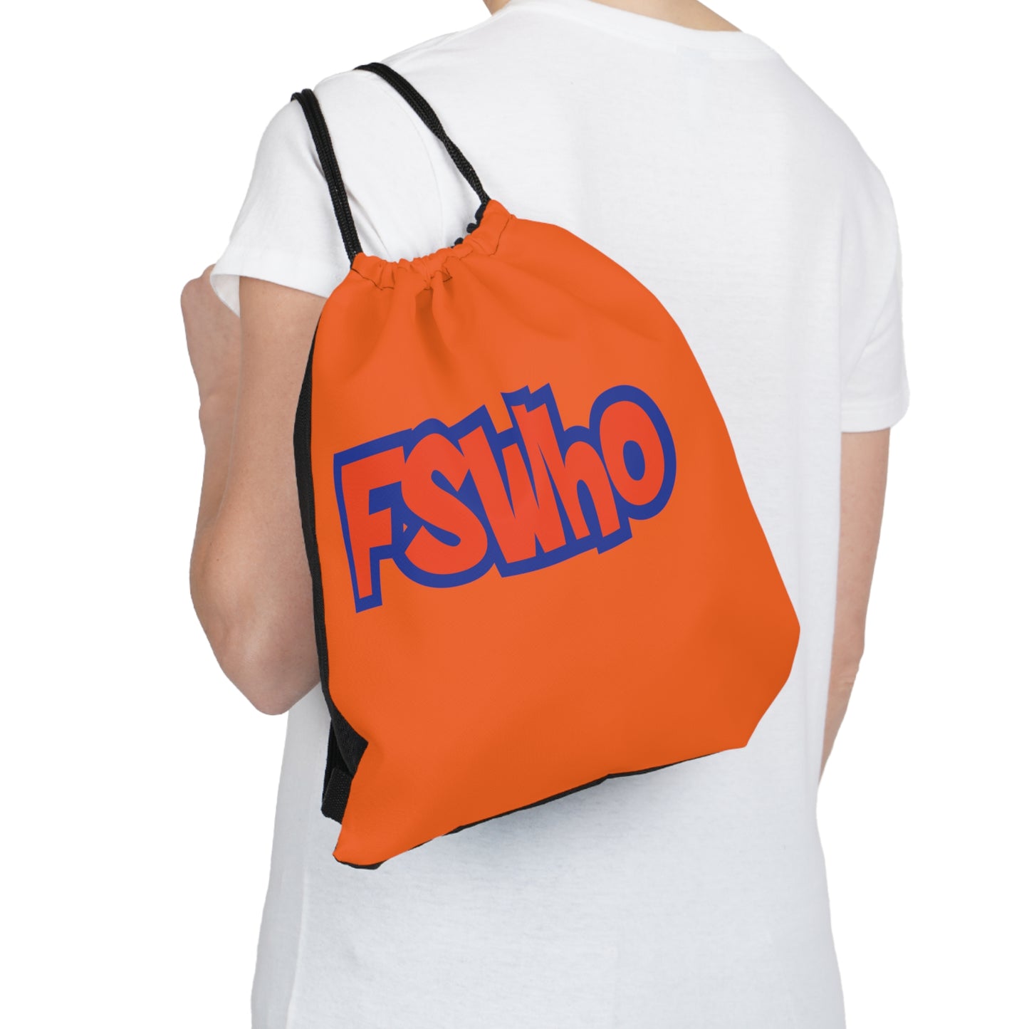 Outdoor Drawstring Bag FSWho Orange Lettering (Orange)