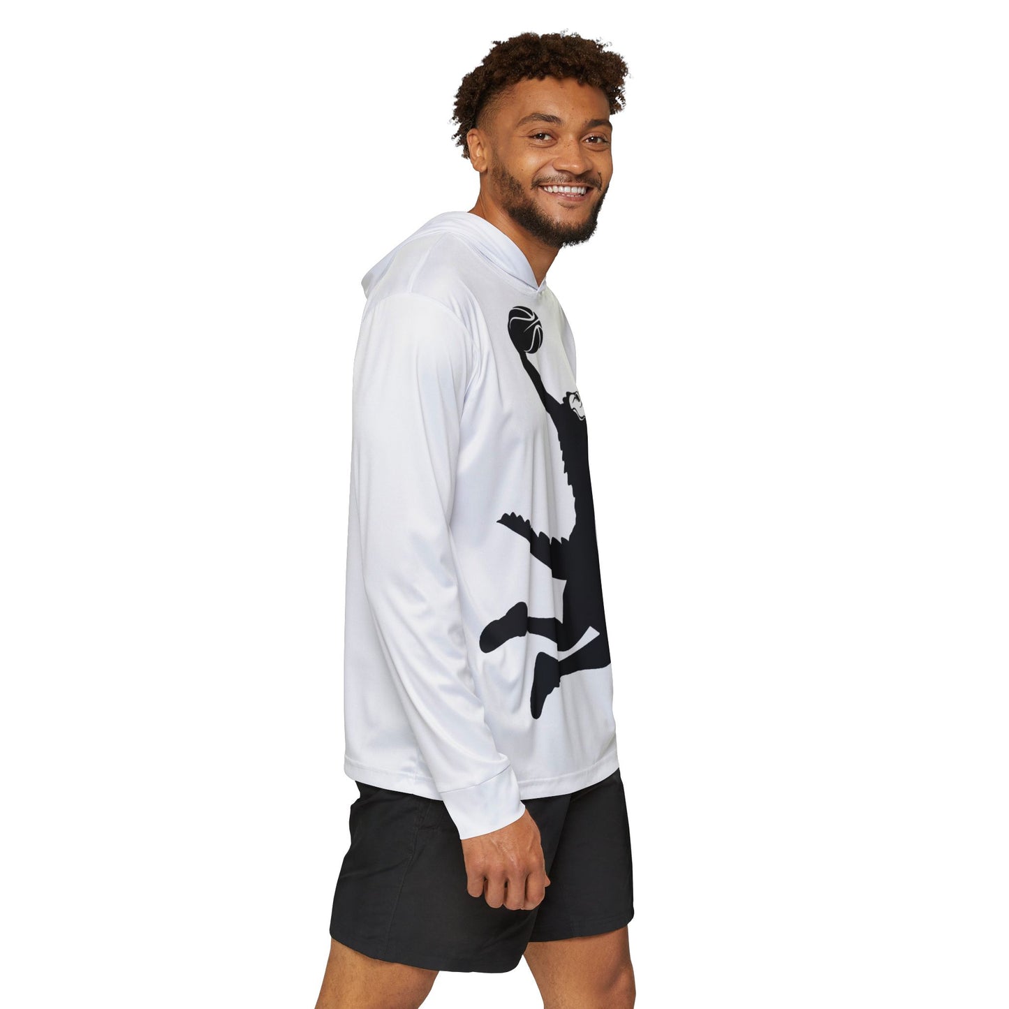 ChompMan Basketball (V8 / White) Men's Sports Warmup Hoodie (AOP)