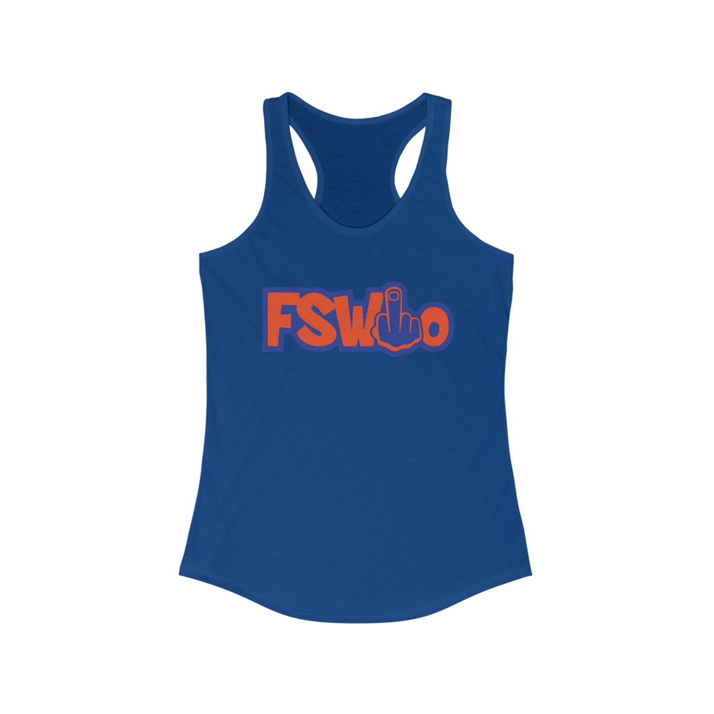 Women's Ideal Racerback Tank FSWho w/ Blue Finger