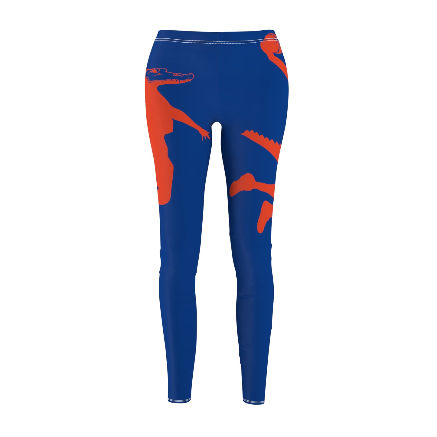 ChompMan Basketball (V6 / Blue) Women's Cut & Sew Casual Leggings (AOP)