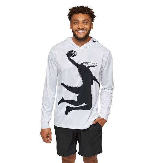 ChompMan Basketball (V8 / White) Men's Sports Warmup Hoodie (AOP)