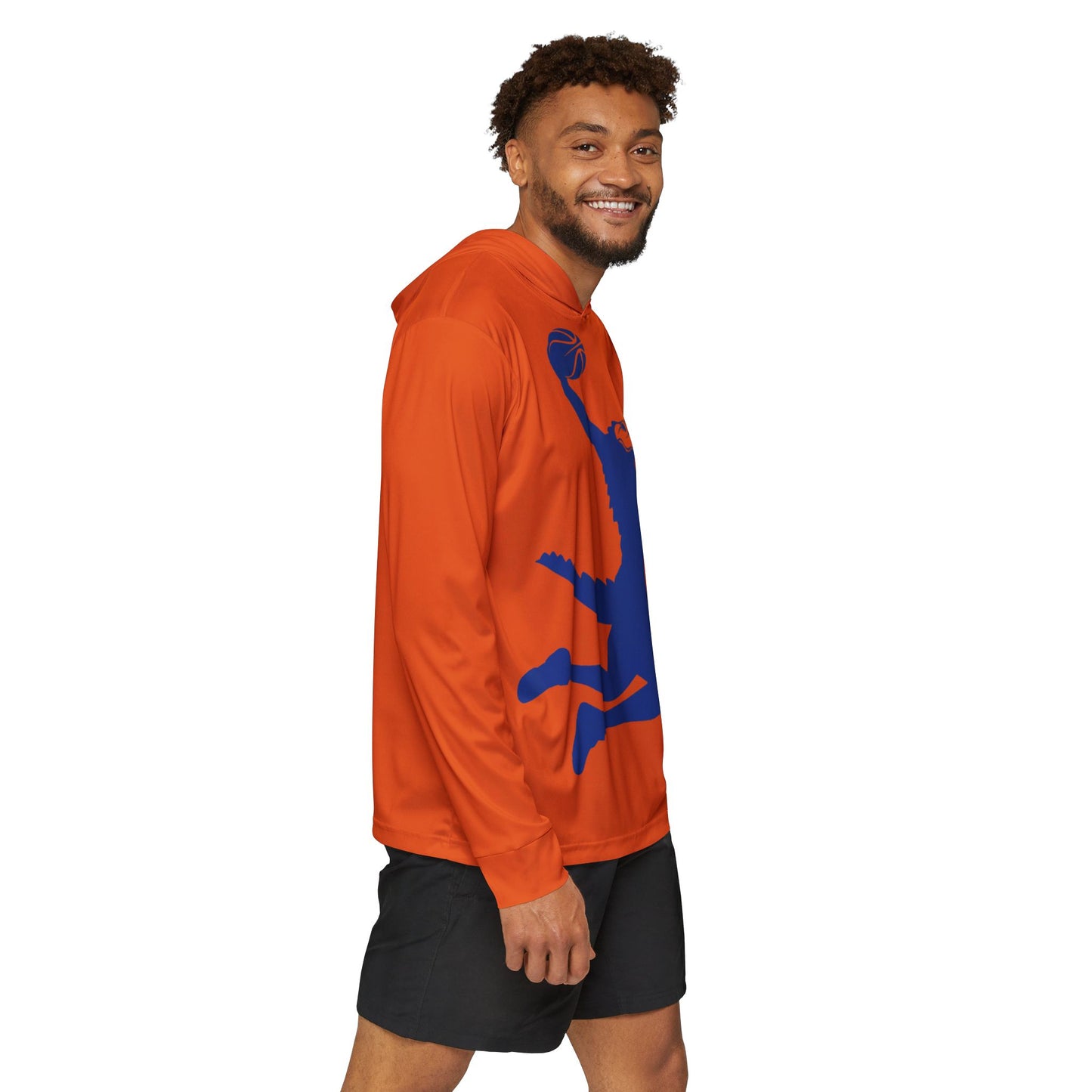 ChompMan Basketball (V5 / Orange) Men's Sports Warmup Hoodie (AOP)