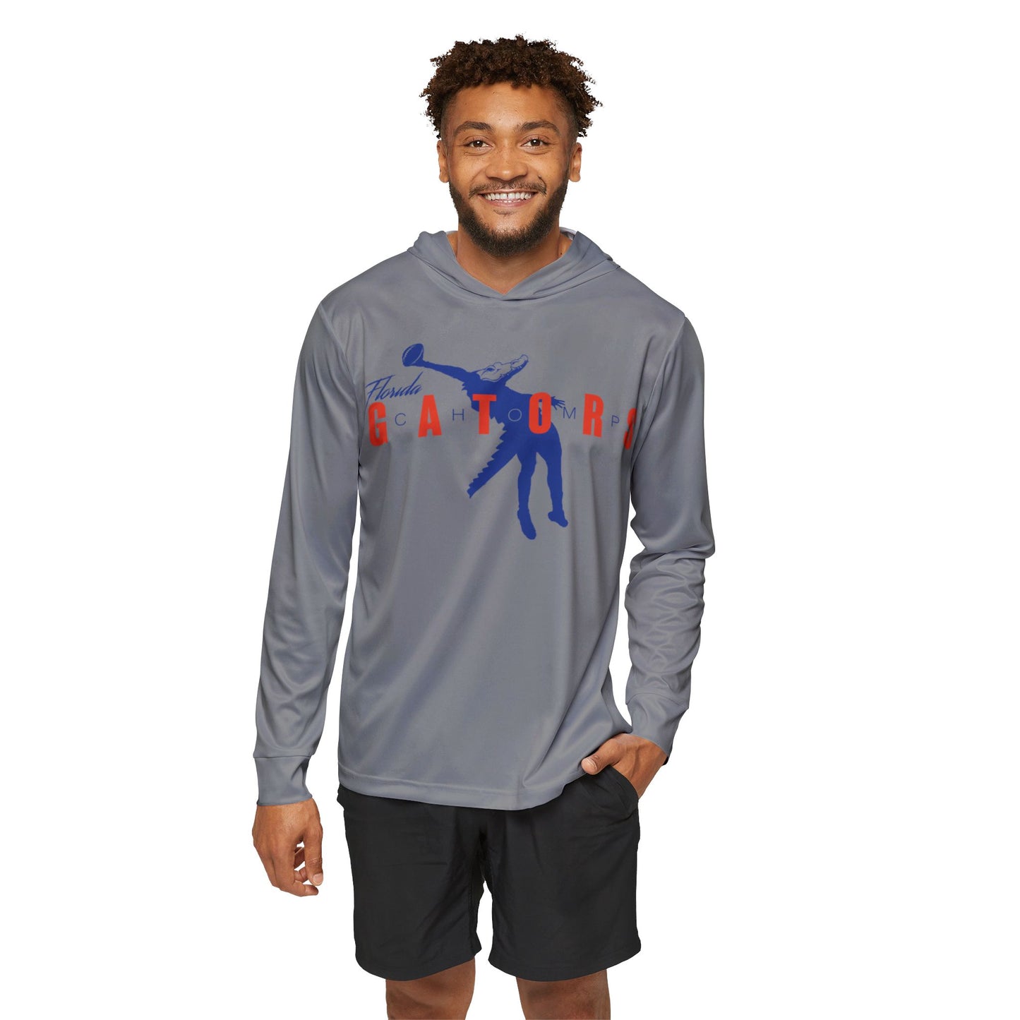 ChompMan Football (V1 / Grey) Men's Sports Warmup Hoodie (AOP)