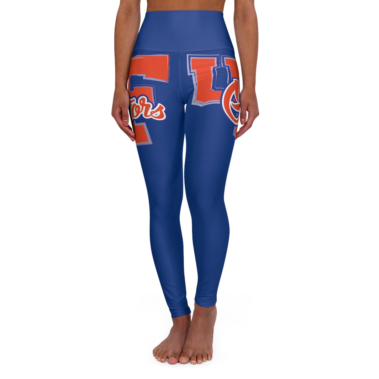 High Waisted Yoga Leggings (AOP) UF Gators Script
