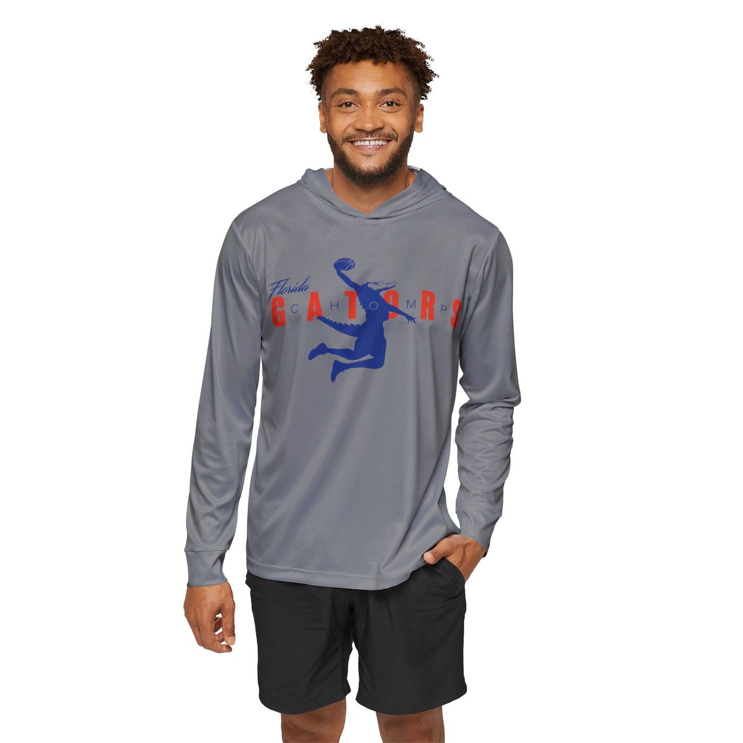 ChompMan Basketball Special (V1 / Gray) Men's Sports Warmup Hoodie (AOP)